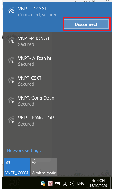 chọn “Disconnect”
