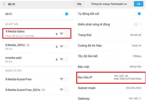 Kiểm tra địa chỉ ip trên điện thoại android1