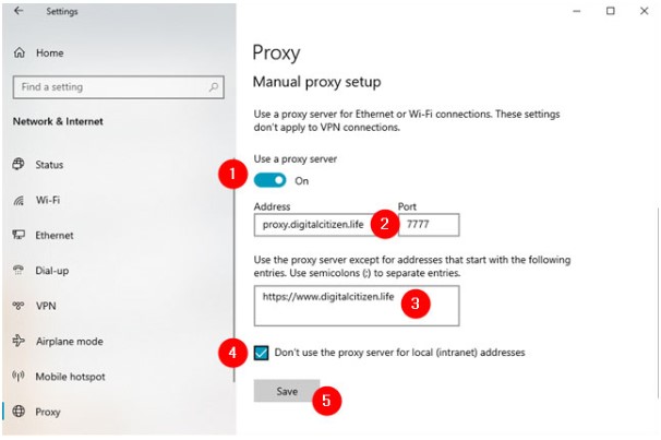 Thay đổi Proxy trên máy tính Windows 10